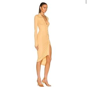 NWT ALIX NYC Lanett Asymmetric V-Neck Midi Dress in Buttier‎ Medium